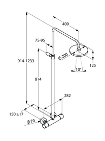 Coloana dus termostatata Kludi, A-QA, crom
